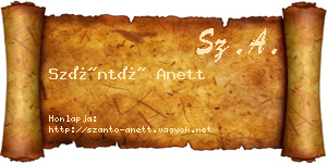 Szántó Anett névjegykártya